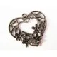 1x bronzefarben Herz Anhänger 32x34mm Blumen Trachtenherz Schmuckanhänger - Schmuckzubehör - Leisure-Beads DIY