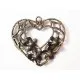 1x bronzefarben Herz Anhänger 32x34mm Blumen Trachtenherz Schmuckanhänger - Schmuckzubehör - Leisure-Beads DIY