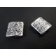 2x silberfarbene 10x10x3mm Metallperlen Viereck / Quadrat Spacer - Schmuckzubehör Metallperle - Leisure-Beads DIY