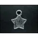 Stern silberfarben Schmuckanhänger ca. 12 x 13 mm vorne - Leisure-Beads DIY