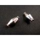 2x Tube silberfarben 12x6mm Metallperlen Doppelkegel Spacer - Schmuckzubehör Metallperle