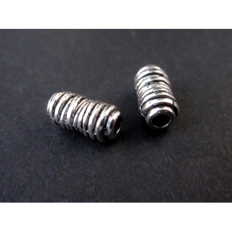 Leisure-Beads - 2x Tube silberfarbene Röhrchen 11x6mm Metallperlen Spacer - Schmuckzubehör Metallperle