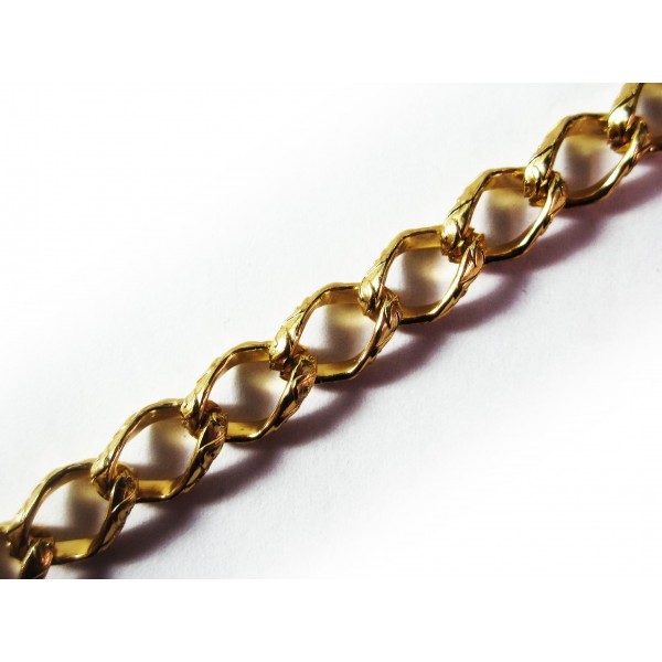 50cm goldfarbene Kette 11x7mm Gliederkette mit großen Gliedern - Schmuckzubehör - Leisure-Beads DIY