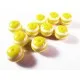 10 gelb weiss gestreifte Perlen aus Harz 10mm - Resin Schmuckzubehör - Leisure-Beads DIY