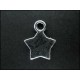 Stern silberfarben Schmuckanhänger ca. 12 x 13 mm Rückseite