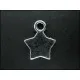 Stern silberfarben Schmuckanhänger ca. 12 x 13 mm Rückseite - Leisure-Beads DIY