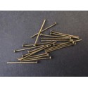 20 bronzefarbene Nietstifte 30mm Schmuckdraht mit Kopf - Schmuckzubehör