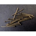 20 bronzefarbene Nietstifte 20mm Schmuckdraht mit Kopf - Schmuckzubehör
