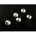 5x Stardust angerauhte Metallperlen 8mm hellsilberfarben Kugel Spacer - Schmuckzubehör Metallperle