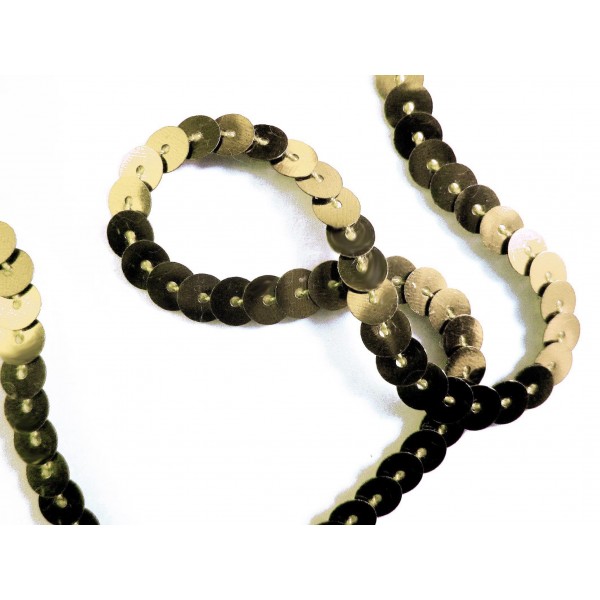 1m goldfarben Paillettenband 6mm Breite - Bastelbedarf - Leisure-Beads DIY
