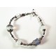 Armband mit Glas Opalperlen, geschliffenem Kristallglas und Metallperlen aus Metall - Schmuck Bastelset
