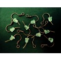 10x kupferfarben Ohrfedern 15x18mm mit Stopper - Schmuckzubehör zum Ohrringe selbermachen