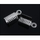 10x Endkappe 12x5mm silberfarben Lederband Klemme - Schmuckzubehör Endkappe