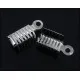 10x Endkappe 12x5mm silberfarben Lederband Klemme - Schmuckzubehör Endkappe - Leisure-Beads DIY