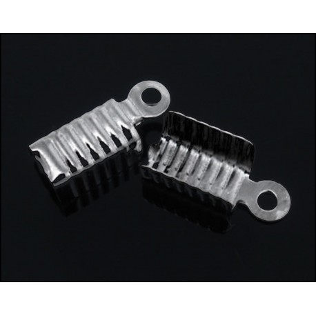 Leisure-Beads - 10x Endkappe 12x5mm silberfarben Lederband Klemme - Schmuckzubehör Endkappe