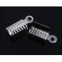 10x Endkappe 12x5mm silberfarben Lederband Klemme - Schmuckzubehör Endkappe