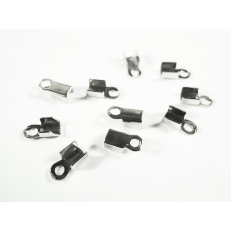 Leisure-Beads - 10x Endkappe 6x2mm silberfarben Schmuckbandklemme - Schmuckzubehör