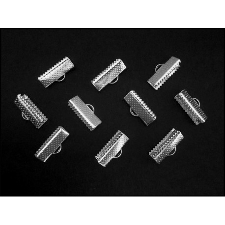 Leisure-Beads - 10x silberfarbene Bandklemme 16mm silberfarbene Bandverbinder - Schmuckzubehör