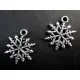 2x Schneeflocke ca. 20x15mm silberfarben Schmuckanhänger - Schmuckzubehör Weihnachten - Leisure-Beads DIY