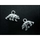 2x Bär Eisbär Anhänger silberfarben Schmuckanhänger Länge ca. 16mm - Schmuckzubehör
