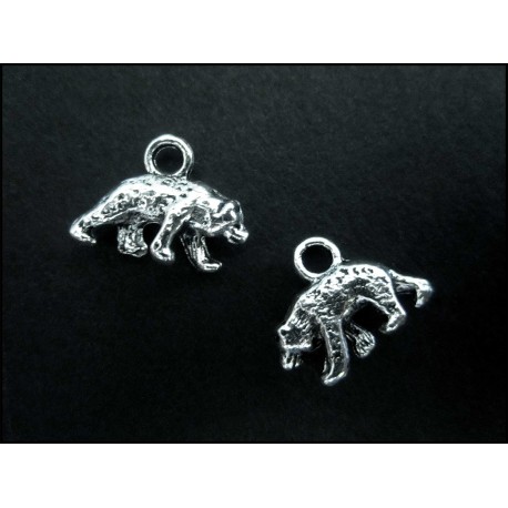 Leisure-Beads - 1x silberfarben Bär Eisbär Anhänger 16mm Schmuckanhänger - Schmuckzubehör