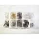 42 Ohrhaken und Ohrclips als Schmuckzubehör Set in Sortierbox - Schmuckzubehör Set - Leisure-Beads DIY