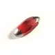 1x große siamrote Perle aus Kristallglas 18x9mm mit Silberenden geschliffen in Olivenform - Schmuckzubehör Kristallglasperlen - Leisure-Beads DIY