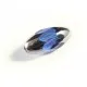 1x große blaue Perle aus Kristallglas 18x9mm mit Silberenden geschliffen in Olivenform - Schmuckzubehör Kristallglasperlen - Leisure-Beads DIY