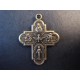 1x Bronze Kreuz 30x23mm Anhänger Kruzifix bronzefarben Schmuckanhänger - bronze Schmuckzubehör