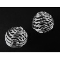 2x silberfarben Spiralen Metallperle 20x20mm silberfarben - Schmuckzubehör Metallperlen
