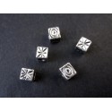 5x silberfarben 5x4mm Metallperlen Würfel Großloch Perlen Quader Spacer - Schmuckzubehör Metallperle