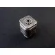1x silber 12.5x10mm große Metallperle als Würfel / Quader Spacer - Schmuckzubehör Metallperle - Leisure-Beads DIY