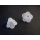 2x weiße Blumen Perlenkappen ca. 14x11mm aus Acryl Glockenblumen Perlen Kappen - Schmuckzubehör Perlenkappe - Leisure-Beads DIY