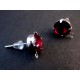 2 Stück / 1 Paar rote Strass Ohrstecker mit Öse Strassstein Durchmesser ca. 8mm - Schmuckzubehör zum Ohrringe selbermachen