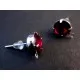2 Stück / 1 Paar rote Strass Ohrstecker mit Öse Strassstein Durchmesser ca. 8mm - Schmuckzubehör zum Ohrringe selbermachen - Leisure-Beads DIY