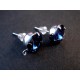 2 Stück / 1 Paar blaue Strass Ohrstecker mit Öse Strassstein Durchmesser ca. 8mm - Schmuckzubehör zum Ohrringe selbermachen