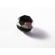 1x 14mm schwarze Kristallglasperle mit Silberstreifen in geschliffener Form - Schmuckzubehör Kristallglasperlen