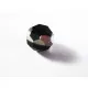 1x 14mm schwarze Kristallglasperle mit Silberstreifen in geschliffener Form - Schmuckzubehör Kristallglasperlen - Leisure-Beads DIY