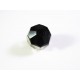 1x 14mm schwarze Kristallglasperle mit Silberstreifen in geschliffener Form - Schmuckzubehör Kristallglasperlen