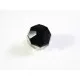 1x 14mm schwarze Kristallglasperle mit Silberstreifen in geschliffener Form - Schmuckzubehör Kristallglasperlen - Leisure-Beads DIY