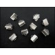 10x hellsilberfarbene Bandklemme 8mm platinfarben - Schmuckzubehör