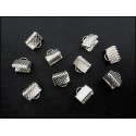 10x hellsilberfarbene Bandklemme 8mm Bandverbinder - Schmuckzubehör