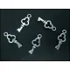 5x Schlüssel silberfarben Schmuckanhänger Größe 6x16mm - Schmuckzubehör - Leisure-Beads DIY