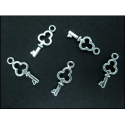 Leisure-Beads - 5x Schlüssel 6x16mm silberfarben Schmuckanhänger - Schmuckzubehör