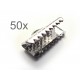 50x hellsilber Bandklemme 13mm platinfarben - Schmuckzubehör
