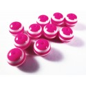 10x pink weiss gestreifte Perlen aus Harz 10mm - Resin Schmuckzubehör