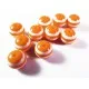 10 orange weiss gestreifte Perlen aus Harz 10mm - Resin Schmuckzubehör - Leisure-Beads DIY