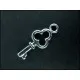 5x Schlüssel silberfarben Schmuckanhänger Größe 6x16mm - Schmuckzubehör - Leisure-Beads DIY