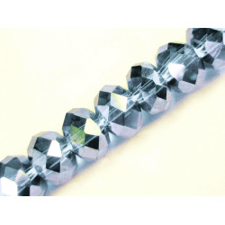 Leisure-Beads - 10x hellblaue Glasperlen 8x6mm mit Glanz - Schmuckzubehör Glasperlen