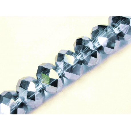 Leisure-Beads - 10x hellblaue Glasperlen 8x6mm mit Glanz - Schmuckzubehör Glasperlen